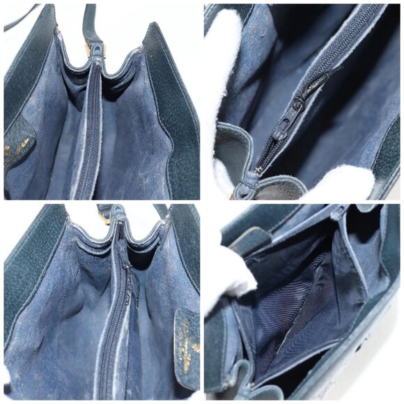 GUCCI GG Supreme Sherry Line Shoulder Bag PVC Navy Gold - Picture 15 of 16